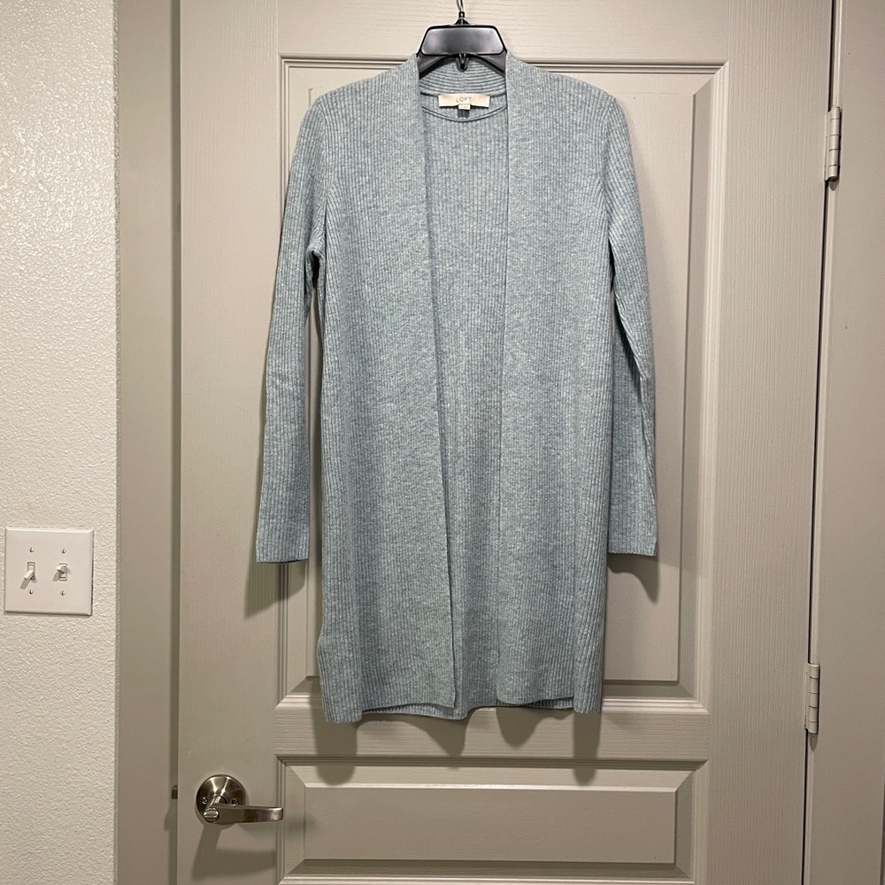 NWOT Loft Heather Blue Long Cardigan XS